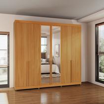 Guarda-Roupa 6 Portas de Giro Puxador 100% MDF Newton Marrom/Nature