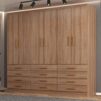 Guarda-roupa 6 Portas e 12 Gavetas New Mônaco