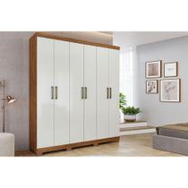 Guarda Roupa 6 Portas e 2 Gavetas c/ 1 Espelho Interno Milena Cinamomo/Off White - Panan Guarda Roupa 6 Portas e 2 Gavetas c/ 1 Espelho Interno Milena Cinamomo/Off White - Panan