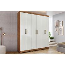 Guarda Roupa 6 Portas e 2 Gavetas c/ pés Milena Cinamomo/Off White - Panan Guarda Roupa 6 Portas e 2 Gavetas c/ pés Milena Cinamomo/Off White - Panan