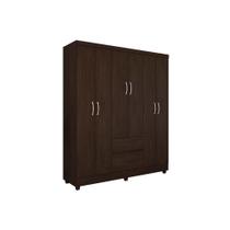 Guarda Roupa 6 Portas e 2 Gavetas Flash II Ébano - Demóbile
