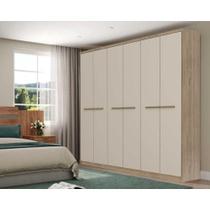 Guarda Roupa 6 Portas e 3 Gavetas Belmont 1154 Noce/Off White - Carraro