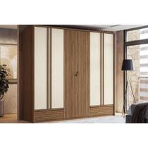 Guarda Roupa 6 Portas e 3 Gavetas Democrata Jatobá/Areia - Santos Andirá Guarda Roupa 6 Portas e 3 Gavetas Democrata Jatobá/Areia - Santos Andirá