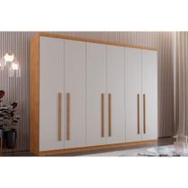 Guarda Roupa 6 Portas e 4 Gavetas Bahia Naturale/Off White - Rufato