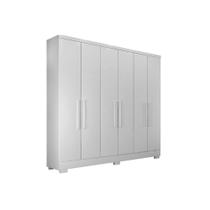 Guarda Roupa 6 Portas e 4 Gavetas c/ Pés Milly/Veneza Neve - Novo Horizonte