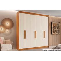 Guarda Roupa 6 Portas e 4 Gavetas Cannes Cinamomo/Off White - Conquista