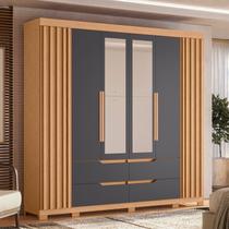 Guarda-roupa 6 Portas e 4 Gavetas com Espelhos Doble Casal Guarda-roupa 6 Portas e 4 Gavetas com Espelhos Doble Casal