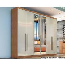 Guarda Roupa 6 Portas e 6 Gavetas c/ Espelho Dello Plus Freijó/FendiOff - Novo Horizonte