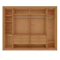 Guarda Roupa 6 Portas Easy Space Amendoa Clean/off White