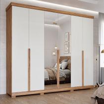 Guarda Roupa 6 Portas MDF com Espelho e Pés Guarapari Panan