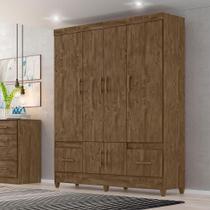 Guarda Roupa 6 Portas MS912 Castanho Wood 912331 Moval