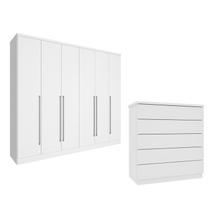 Guarda-roupa 6 Portas Portugal e Comoda 5 Gavetas Premium Espresso Móveis Guarda-roupa 6 Portas Portugal e Comoda 5 Gavetas Premium Espresso Móveis
