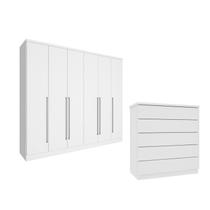 Guarda-roupa 6 Portas Portugal e Comoda 5 Gavetas Premium Espresso Móveis Guarda-roupa 6 Portas Portugal e Comoda 5 Gavetas Premium Espresso Móveis