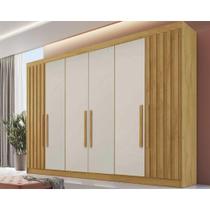 Guarda Roupa 6 Portas Potente c/6 Gavetas e c/ 2 Ripadas Peroba/Off White - Europa Guarda Roupa 6 Portas Potente c/6 Gavetas e c/ 2 Ripadas Peroba/Off White - Europa