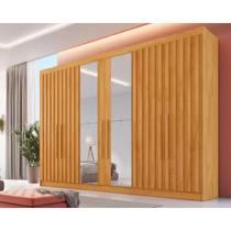Guarda Roupa 6 Portas Potente c/6 Gavetas e c/ 4 Ripadas c/2 Espelhos Peroba - Europa Guarda Roupa 6 Portas Potente c/6 Gavetas e c/ 4 Ripadas c/2 Espelhos Peroba - Europa