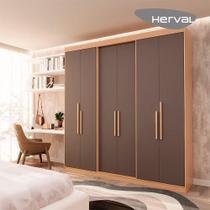 Guarda-Roupa 6 Portas Prestige Herval Cedro/Fendi