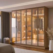 Guarda-roupa 6 Portas Reflecta com Led 100% Mdf Orion CabeCasa MadeiraOriginals Olmo/Reflecta Guarda-roupa 6 Portas Reflecta com Led 100% Mdf Orion CabeCasa MadeiraOriginals Olmo/Reflecta