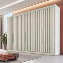 Guarda Roupa 6 Portas Ripadas potente OFF/WHITE MDF Móveis Europa Moveis Europa