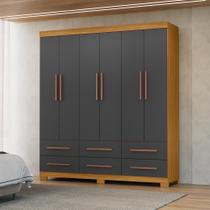 Guarda Roupa 6p 6g Casal Madeira Quarto Amplo Espaço