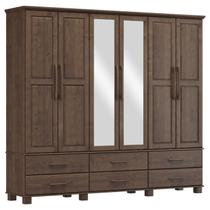 Guarda Roupa 6P 6G Espelho Madeira Maciça 248 cm 2254 Cafe Milani Store Guarda Roupa 6P 6G Espelho Madeira Maciça 248 cm 2254 Cafe Milani Store