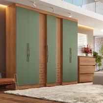 Guarda-Roupa 7 Portas MDP Linha Absolut 270cm Verde/Freijó/Sálvia