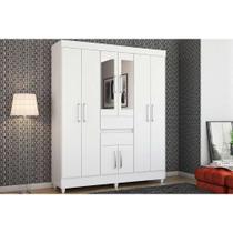 Guarda Roupa 8 Portas (2 c/ Espelho) e 2 Gavetas Munique Branco - Demóbile Guarda Roupa 8 Portas (2 c/ Espelho) e 2 Gavetas Munique Branco - Demóbile