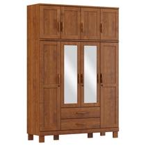 Guarda Roupa 8 Portas 2 Gavetas Com Espelhos Cobre Imbuia - FN