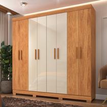 Guarda-Roupa 8 Portas 2 Gavetas Las Vegas Off White/Cinamomo