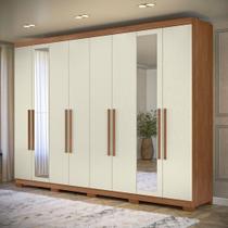 Guarda-roupa 8 Portas 4 Gavetas Master New com Espelho e Pés