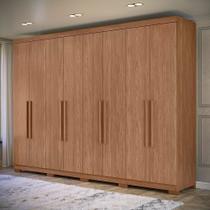 Guarda-Roupa 8 Portas 4 Gavetas Master New com Pés Cinza/Jatoba Guarda-Roupa 8 Portas 4 Gavetas Master New com Pés Cinza/Jatoba