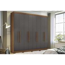 Guarda Roupa 8 Portas e 4 Gavetas c/ Pés Master New 8.4 Jatobá/Grafite - Santos Andirá Guarda Roupa 8 Portas e 4 Gavetas c/ Pés Master New 8.4 Jatobá/Grafite - Santos Andirá