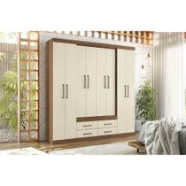 Guarda Roupa 8 Portas e 4 Gavetas Nápoles Jatobá/Areia - Santos Andirá Guarda Roupa 8 Portas e 4 Gavetas Nápoles Jatobá/Areia - Santos Andirá