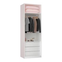 Guarda Roupa 80,4cm 3 Gavetas, Maleiro, 1 Cabideiro Branco