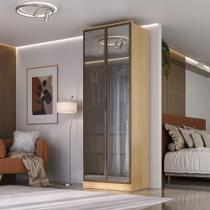 Guarda Roupa 81cm c/ 2 Portas Reflecta e Led 100% MDF Guarda Roupa 81cm c/ 2 Portas Reflecta e Led 100% MDF
