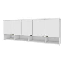 Guarda Roupa Aéreo 5 Portas Modulado Setiba Móveis Rimo Branco - 100% MDF