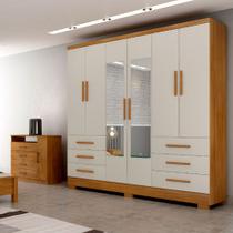 Guarda Roupa Agata 6 Portas 6 Gavetas com Espelho com 6 Pés Clic Móveis