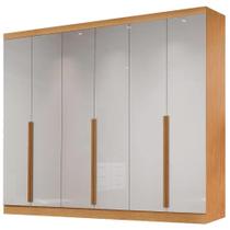 Guarda Roupa Alvorada Casal 6 Portas 6 Gavetas Bianchi Cor Nature Off White