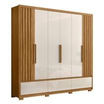 Guarda Roupa Amazonas 240cm 6 Portas Freijó Off White Moval