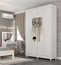 Guarda Roupa Amsterdam 4 Pts Com Espelho e Pés Móveis Tcil