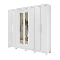 Guarda-Roupa Andara Soft 8 Portas Branco com Espelho Da Lopas 255x46x236 cm Guarda-Roupa Andara Soft 8 Portas Branco com Espelho Da Lopas 255x46x236 cm