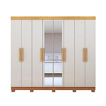 Guarda-Roupa Andara Soft 8 Portas com Espelho Amendoa Clean e Off White Da Lopas 236x47x212 cm Guarda-Roupa Andara Soft 8 Portas com Espelho Amendoa Clean e Off White Da Lopas 236x47x212 cm