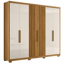 Guarda Roupa Araguaia 260cm 6 Portas Freijó Off White Moval