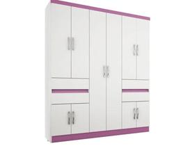Guarda-Roupa Araplac 1430 flex 10 portas Branco/Lilás Guarda-Roupa Araplac 1430 flex 10 portas Branco/Lilás