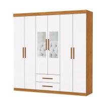 Guarda Roupa Aries 6 Portas Com Espelho E Sem Pe Carioca Moveis Cinamomo/neve Guarda Roupa Aries 6 Portas Com Espelho E Sem Pe Carioca Moveis Cinamomo/neve