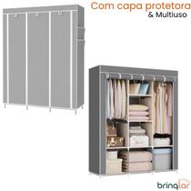 Guarda Roupa Armário Portátil Prateleiras Capa de Proteção