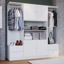 Guarda Roupa Armário Roupeiro Closet Casal Grande 4 Portas 4 Gavetas Cabideiro Quarto Branco Guarda Roupa Armário Roupeiro Closet Casal Grande 4 Portas 4 Gavetas Cabideiro Quarto Branco
