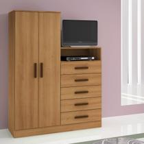 Guarda-Roupa Armário Roupeiro Cômoda Quarto Solteiro Cinamomo Guarda-Roupa Armário Roupeiro Cômoda Quarto Solteiro Cinamomo