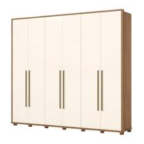 Guarda Roupa Atalaia 6 portas 6 gavetas Nature/Off - Montagem e Entrega diretamente pela nossa loja