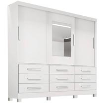 Guarda Roupa Athenas Bianchi Casal 3 Portas 9 Gavetas Cor Branco