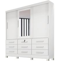 Guarda Roupa Athenas Bianchi Casal 3 Portas 9 Gavetas Cor Branco Guarda Roupa Athenas Bianchi Casal 3 Portas 9 Gavetas Cor Branco